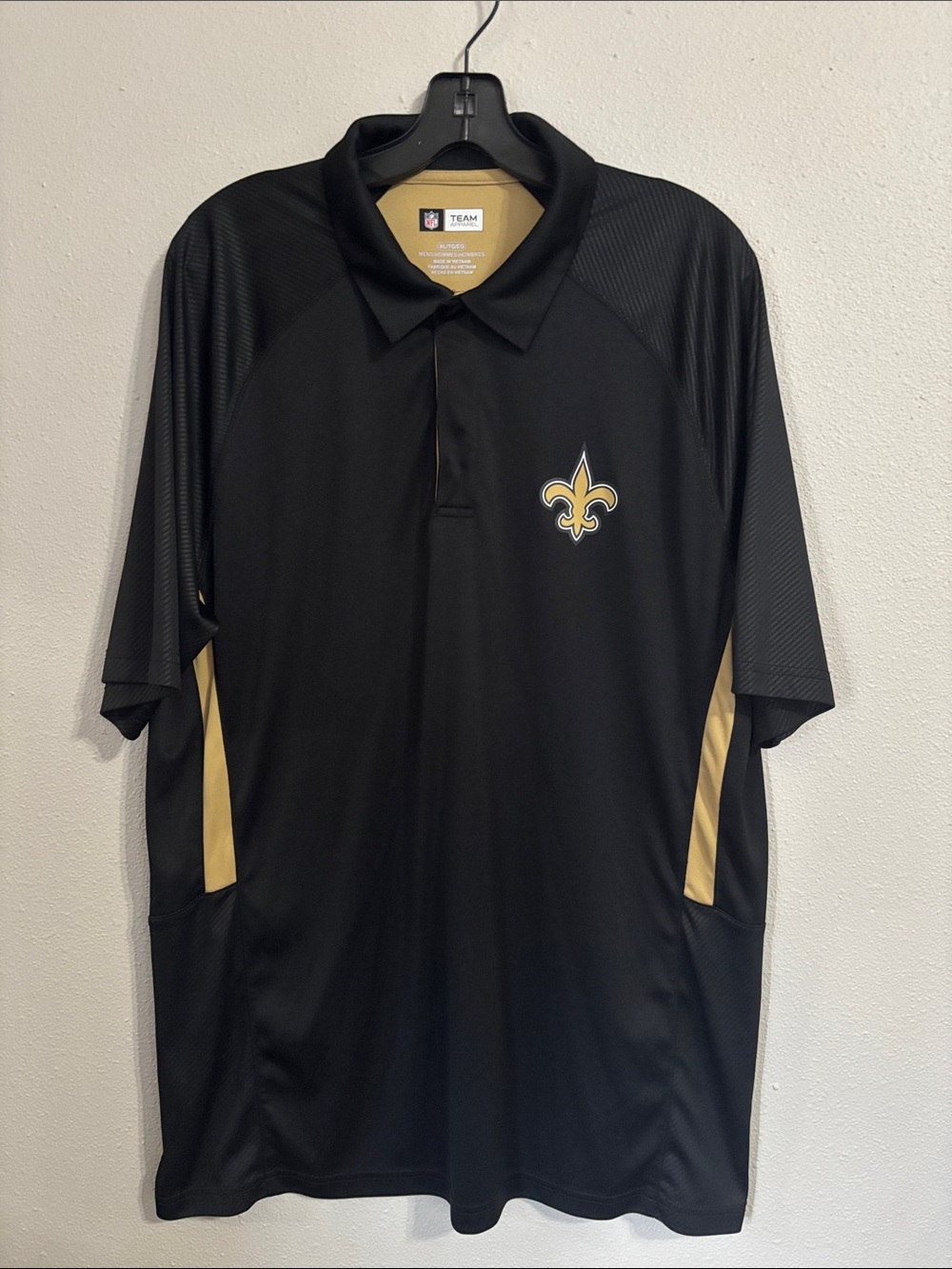 NFL Men's Black & Gold New Orleans Saints Polo
